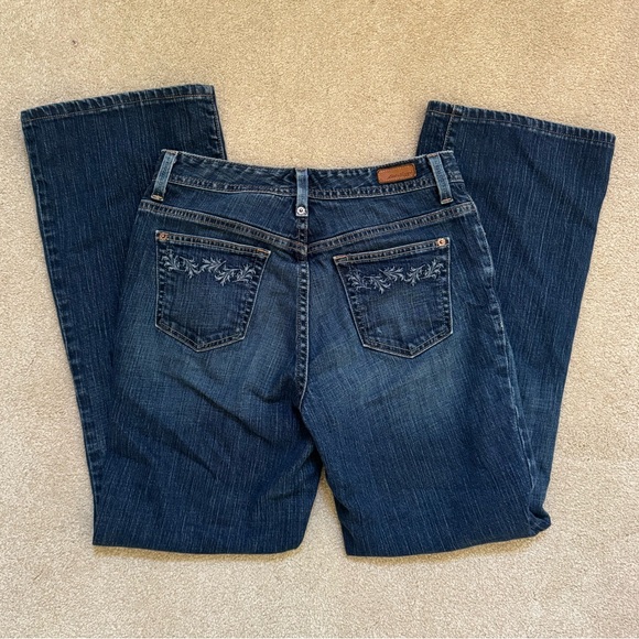 Eddie Bauer Denim - Eddie Bauer Dark Wash Boot Cut Jeans w/ embroidered details